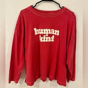 Old Navy Red Long Sleeve Graphic Shirt